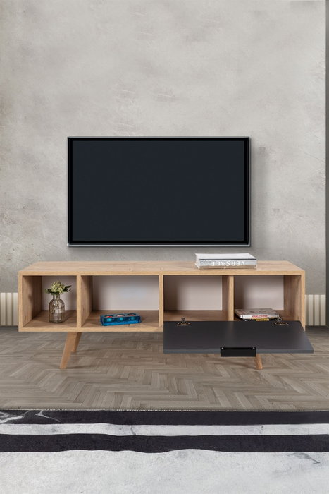 Hanah Home Venüs 3341 Soporte para TV Roble Zafiro y Antracita